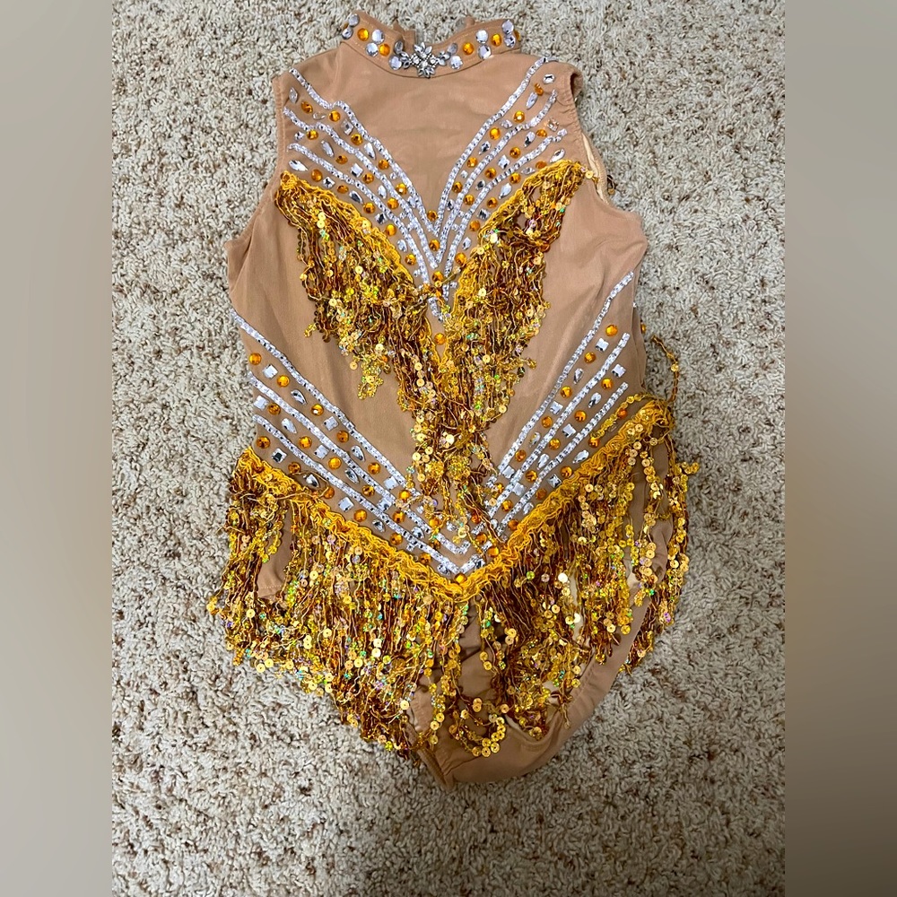 Girls gold shimmery musical theater costume
